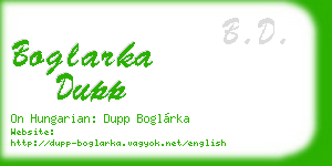 boglarka dupp business card